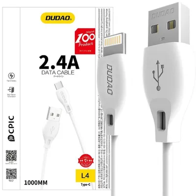 Zdjęcie produktu dla Dudao Przewód Kabel Usb / Lightning 2.4A 1M Biały (L4L 1M White)