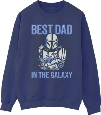 Produktbild von Star Wars - "Mandalorian Best Dad Galaxy" Sweatshirt für Herren BI46755 (XXL) (Marineblau)