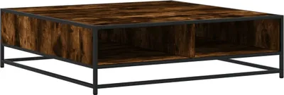 Obrázek produktu pro Konferenční stolek kouřový dub 100 x 100 x 30 cm kompozit a kov
