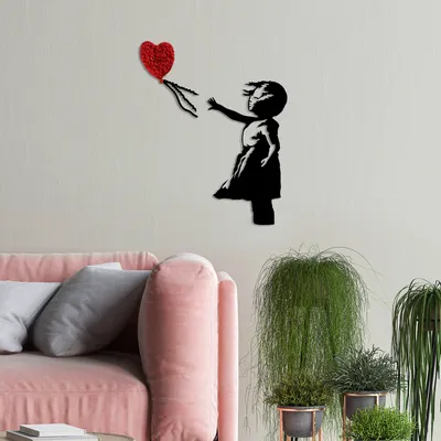 Obrázek produktu pro Wallity, Banksy - 13-1, nástěnná dekorace, červená, kov, 105 x 85 cm