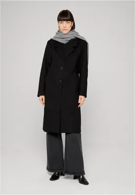 Produktbild von Urban Classics Damen Basic Mantel, schwarz - Größe XS