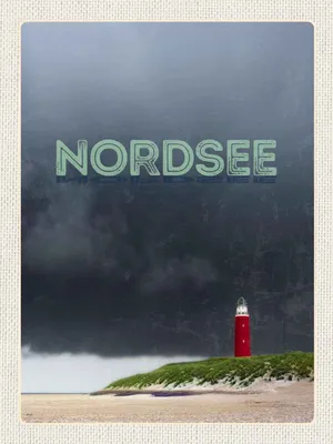 Image de vianmo Panneau en bois 40x30 cm Nordsee Leuchtturm Gewitter