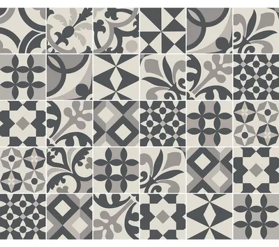 Obrázek produktu pro Samolepicí nálepky na obklady do kuchyně a koupelny – 30 nálepek ve stylu cementových obkladů (Azulejos Appietto) – 30 nálepek o rozměrech 10 x 10 cm