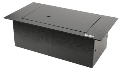 Produktbild von Bodentresor - Sicherheitsbox mit Schlüsselschloss - Robuste schwarze Stahlkonstruktion - Vorgebohrte Befestigungslöcher - Verdeckter Einbau - Für Schmuck und Wertsachen