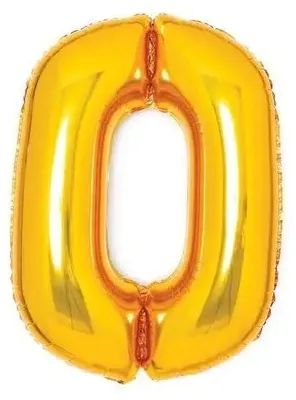 Image de Ballon en aluminium « 0 » doré, 47 x 66 cm - Amscan