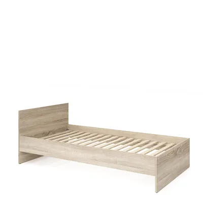 Produktbild von Jugendbett 90 cm DOMINO Sonoma Eiche mit Lattenrost.