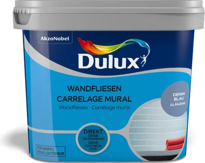 Produktbild von Dulux Wandfliesenfarbe glänzend denimblau 750ml