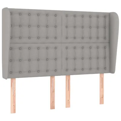 Produktbild von vidaXL Kopfteil mit Ohren Hellgrau 147x23x118/128 cm Stoff
