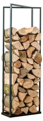 Image de Westmann Acier Étagère à bois de cheminée Xavier Noir 40x20x120 cm