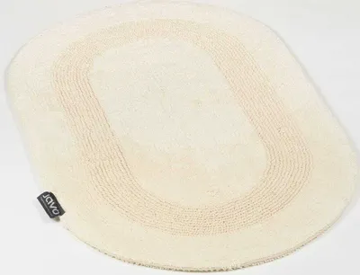 Produktbild von Badematte, 100% Baumwolle, dicker ovaler Teppich Lux 60x100cm Natürlich