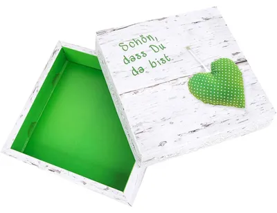 Immagine prodotto di 5 pezzi scatola regalo mini scatola regalo SCHÖN DASS DU DA BIST klein HERZ grün weiß GEPUNKTET confezione scatola ospite regalo regalo regalo regalo matrimonio compleanno