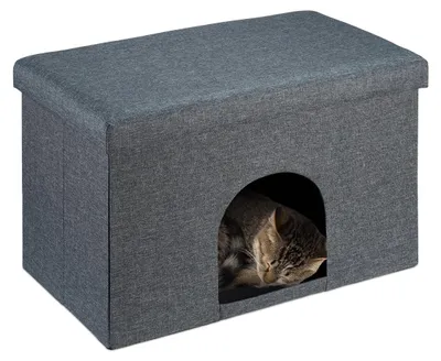 Produktbild von Katzenpoff Katzenhöhle Katzenhaus - Klappbar - 38,5 x 64,5 x 37,5 cm - Grau