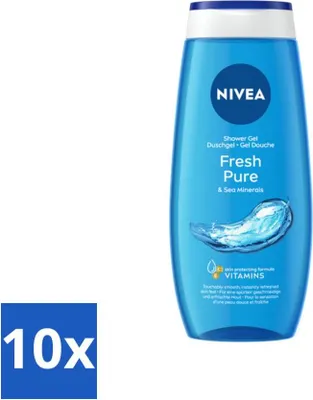 Produktbild von NIVEA - Duschgel - Fresh Purity - Erfrischende Haut - 250 ml - Vorteilspack - 10 Stücke