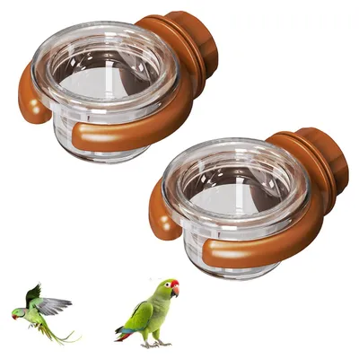 Imagen del producto de Comedero para pájaros, 2 unidades - Plato de plástico para pájaros con bebedero y comedero - Comedero colgante para jaulas de pájaros - Plato extraíble - Redondo