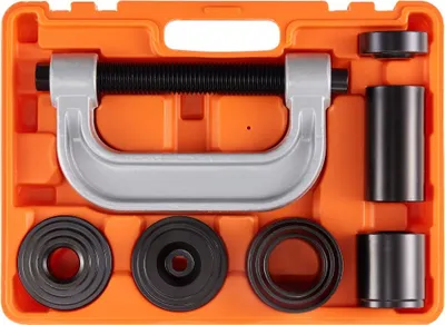 Produktbild von Traggelenk Kugelgelenk Abzieher Set - Universal Kugelgelenk Ausdrücker Werkzeug - Satz Kohlenstoffstahl Kfz - 10-teilig - 360 x 285 x 70 mm - Mit Kasten - Kugelgelenkabzieher