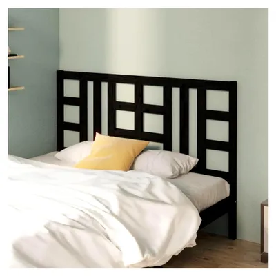 Produktbild von Bett Kopfteil Schwarz 166x4x100 cm Massivholz Kiefer