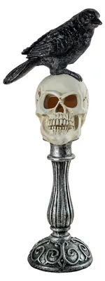 Produktbild von Skull Büste mit Schwarzem Rabe & LED 31cm, KI-generiertes Bild