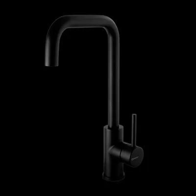 Caressi CABL001BK ECO Küchenarmatur, Einhebelmischer, Schwarz, Gesamtansicht