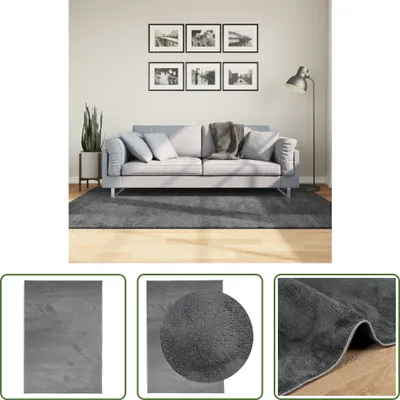Produktbild von The Living Store Teppich OVIEDO Kurzflor Anthrazit 140x200 cm