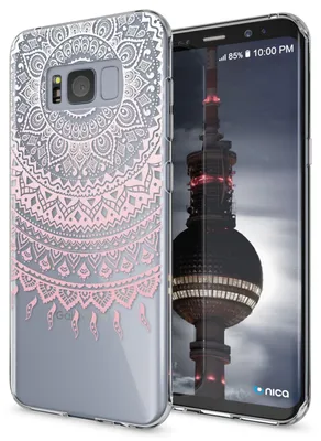 Obrázok produktu pre Kryt na mobilný telefón Samsung Galaxy S8 od NALIA, tenké silikónové puzdro s motívom ochranného krytu mandala ružová