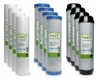 Produktbild von 2 Jahre Filter Set TWaLa 10' 12-teilig Ersatzfilter Umkehrosmose RO Sediment Aktivkohle
