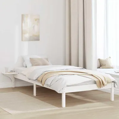 Produktbild von Bettgestell mit Nachttischen Weiß 90 x 200 cm Weiß