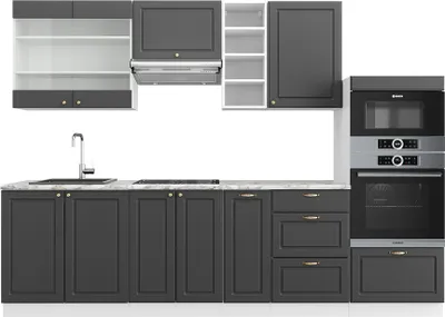 Immagine prodotto di Cucina componibile Vicco Fame-Line Antracite-Oro/Bianco 280 cm , PL Marmo, Model 42447