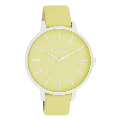 Produktbild von Oozoo Damen Lederarmband Uhr Timepieces pastell-grün Analog Quarzuhr UOC11360