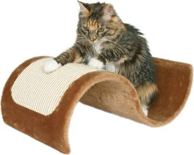 Produktbild von TRIXIE Kratzwelle Wavy, Katzenkratzbrett, Freistehend, Braun, Plüsch, Sisal, 290 mm
