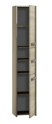 Obrázek produktu pro Topeshop S43 SONOMA, Dub, Volně stojící, 6 police/polic, 3 dveře/dveří, Dřevotřískové desky, Matný