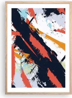 Produktbild von Gerahmtes Poster - Rahmen in heller Eiche - Abstraktion Graffiti Modern - 50x70 cm - Wand Bild - Wanddeko - Wandbilder - Wandposter - Bilderrahmen - Bilder - Kunstdruck - Wandbild - P2NPA50x70-4257