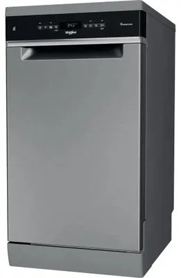 Productafbeelding van Whirlpool WSFO 3T223 PC X, Vrijstaand, Smal (45 cm), RVS, Zwart, Bedieningsknoppen, 1,3 meter