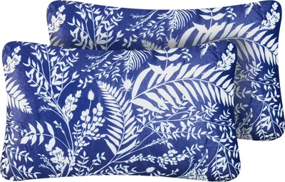 Obrázek produktu pro BELIANI Sada 2 venkovních dekorativních polštářů modrá polyester 30 x 50 cm rostlinný vzor zahradní příslušenství