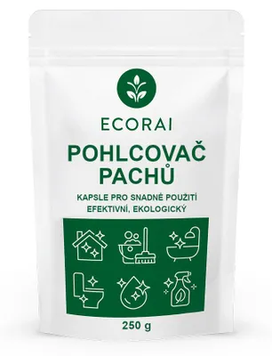 Obrázok produktu pre Ecorai Pohlcovač Pachov Prírodné Kapsuly na Odstránenie Zápachu 250 g