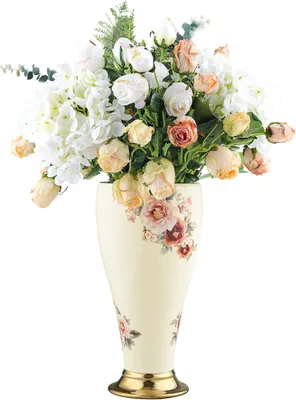 Produktbild von Blumenvase 30 cm, Keramik, für Blumenarrangements, Porzellan, weiß