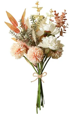 Immagine prodotto di Fiori artificiali, piante perenni artificiali, ortensie artificiali, fiori di seta, per composizioni floreali, bouquet, decorazioni per la casa, matrimoni, feste in giardino, colore champagne