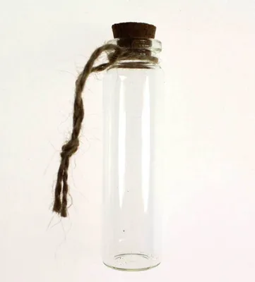 Produktbild von 6 Glasflaschen mini H8cm Ø2cm Korken + Aufhänger ca 20ml Flasche Glas Wunschglas