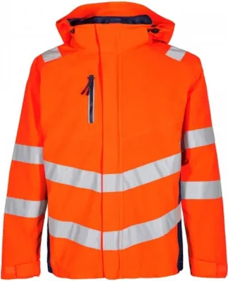 Produktbild von F. Engel Safety Shelljacke, Orange/Blue ink, Gr. M