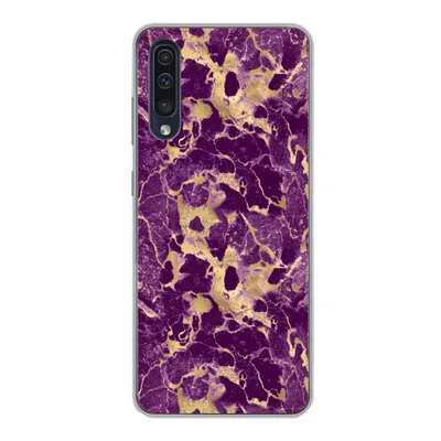 Produktbild von MuchoWow® Handyhülle Schutzhülle Hülle für Samsung Galaxy A30s Gold - Luxus - Marmor - Muster Silikon Softcase Handy Hülle - Karteninhaber