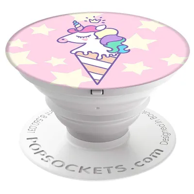Produktbild von PopSockets Unicone Bubblegum, E-Buchleser, Handy/Smartphone, Tablet/UMPC, Passive Halterung, Auto, Drinnen, Draußen, Mehrfarbig, Weiß