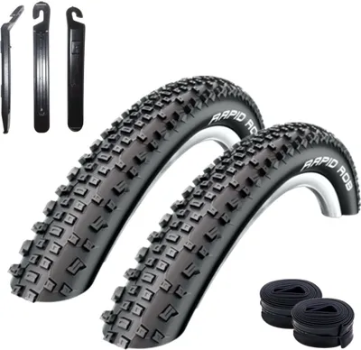 Produktbild von 2 x Schwalbe Rapid Rob 27,5 x 2.25 57-584 + 2 Schwalbe Schläuche SV19 inkl. Reifenheber