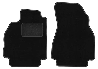 Produktbild von Velours-Fußmatten Vorne passend für Renault Megane II (Kombi, Grandtour, Bj. 2002-2008) –  schwarz, passgenau, mit Befestigungen set 2 Stk. - STANDARD