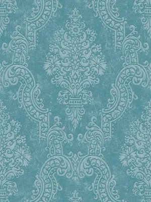 Produktbild von Vliestapete mit Ornamenten und einem glänzenden Metalliceffekt – Blau, Türkis