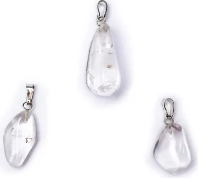 Immagine prodotto di Spilla con pendente in cristallo di rocca forata — confezione da 5 pezzi - ±1-2,5 cm