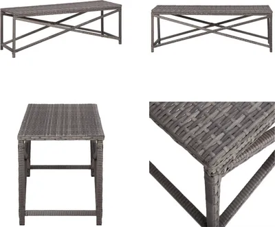Zdjęcie produktu dla vidaXL Ławka ogrodowa 120 cm szary rattan - Ławka ogrodowa - Ławki ogrodowe - Ławki tarasowe - Ławki tarasowe