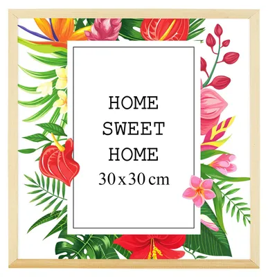 Obrázok produktu pre MG Design, prírodný rám na obrázky, 30 x 30 cm – vyrobený z prírodného dreva s akrylovým sklom, určený na zavesenie aj na postavenie, vhodný na fotografie, plagáty a puzzle