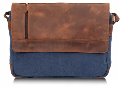 Produktbild von Belveder Vintage Leder Canvas Umhängetasche Herren Klappe BV17KNN