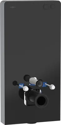 Image de Mexen Tex Air G cadre pneumatique en saillie pour WC, verre noir - 61150A-70