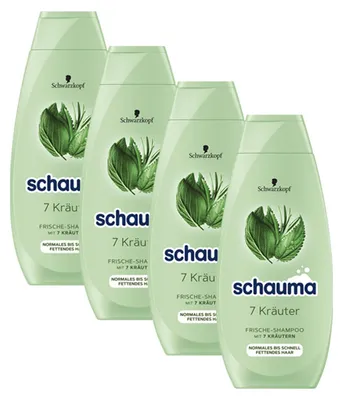 Zdjęcie produktu dla Schauma Fresh Szampon Siedem Ziół Włosy Przetłuszczające się 400ml Opakowanie 4 szt