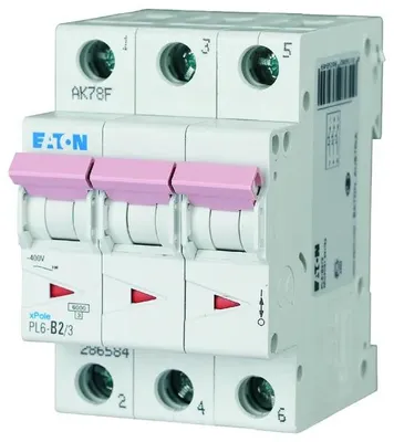 Obrázok produktu pre Miniatúrny istič 3P D 16A 6kA AC PL6-D16/3 286613